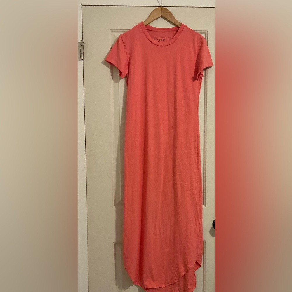 Frank & Eileen $188 Harper Tee Lab Maxi Shirtdress Shirt Dress Orange Small